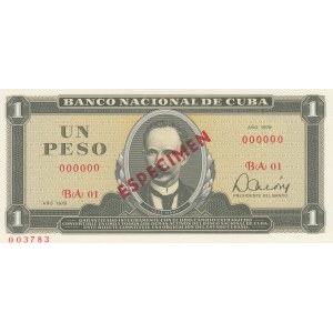 Cuba, 1 Peso, 1979, UNC, p102b, SPECIMEN