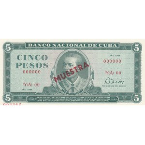Cuba, 5 Pesos, 1984, UNC, p103c, SPECIMEN