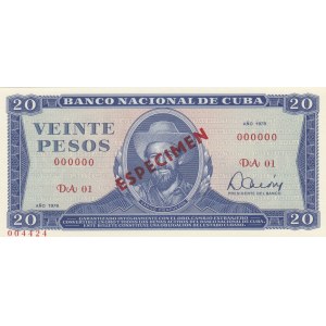 Cuba, 20 Pesos, 1978, UNC, p105b, SPECIMEN