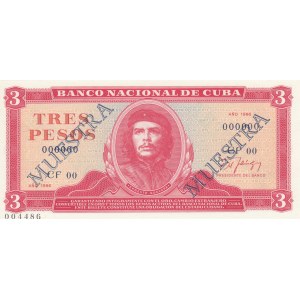 Cuba, 3 Pesos, 1986, UNC, p107a, SPECIMEN