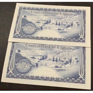 Cyprus, 250 Mils, 1982, UNC, p41c, (Total 2 consecutive banknotes)