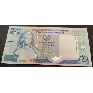 Cyprus, 20 Pounds, 2004, AUNC (-), p63c