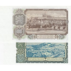 Czechoslovakia, 50 Korun and 100 Korun, 1953, UNC, p65, p66, (Total 2 banknotes)