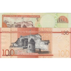 Dominican Republic, 100 Pesos (2), 2002/2014, UNC, (Total 2 banknotes)