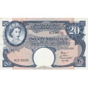East Africa, 20 Shillings, 1958, XF, p39
