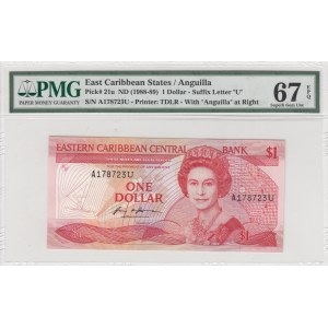 East Caribbean, 1 Dollar, 1988, UNC, p21u, High Condition