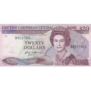 East Caribbean States, 20 Dollars, 1988, XF, p24l1