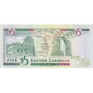East Caribbean, 5 Dollars, 2003, UNC, p42a
