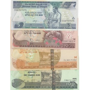 Ethiopia, 5 Birr, 10 Birr, 50 Birr and 100 Birr, 2015, UNC, p47, p48, p49, p50, (Total 4 banknotes)