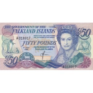 Falkland Islands, 50 Pounds, 1990, UNC, p16a