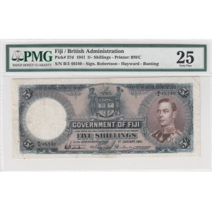 Fiji, 5 shillings, 1941, VF, p37d