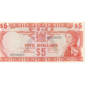Fiji, 5 Dollars, 1974, XF (+), p73b
