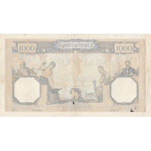 France, 1.000 Francs, 1938, VF (-), p90c
