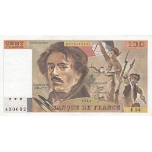 France, 100 Francs, 1980, XF, p154b