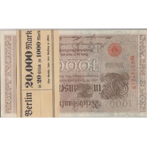 Germany, 1.000 Mark, 1910, UNC, p44, (Total 20 consecutive banknotes)