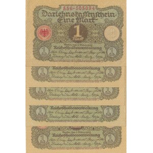 Germany, 1 Mark, 1920, UNC, p58, (Total 5 banknotes)