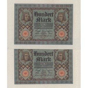 Germany, 100 Mark, 1920, UNC, p69, (Total 2 consecutive banknotes)