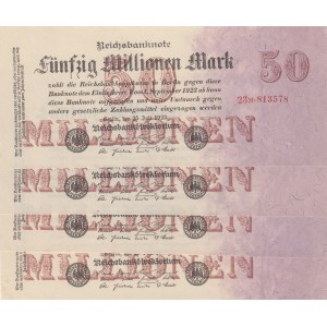 Germany, 50.000.000 Mark (4), 1923, UNC, p98, (Total 4 banknotes)