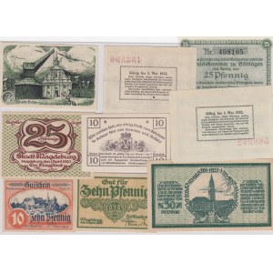 Germany, Notgeld, 1 Pfennig, 10 Pfennig (4), 25 Pfennig (3) and 50 Pfennig (2), 1918/1922, UNC, (Total 10 banknotes)