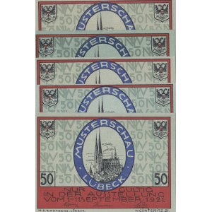 Germany, Notgeld, 50 Pfennig (5), 1921, UNC, (Total 5 banknotes)