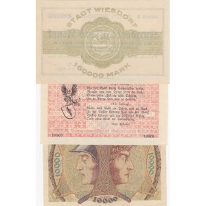 Germany, 100.000 Mark (2) and 10.000 Mark, 1923, AUNC / UNC, (Total 3 banknotes)