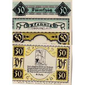 Germany, Notgeld, 50 Pfenning, 1921, UNC, (Total 4 banknotes)