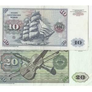 Germany- Federal Republic, 10 Mark and 20 Mark, 1980, XF, p31c, p32c, (Total 2 banknotes)