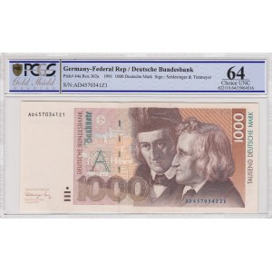 Germany- Federal Republic, 1.000 Mark, 1991, UNC, p44a