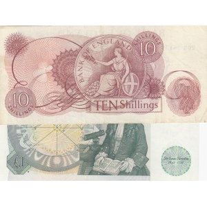 Great Britain, 10 Shillings and 1 Pound, 1963/1981, VF/UNC,p373, p377b, (Total 2 banknotes)