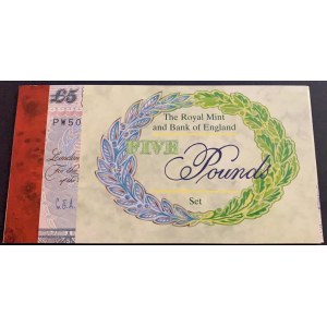 Great Britain, 5 Pounds, 1998, UNC, pCS9, FOLDER