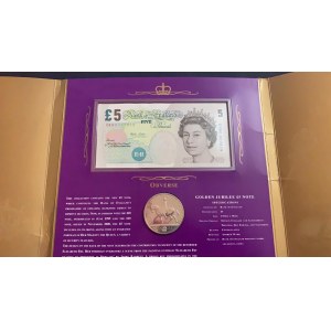 Great Britain, 5 Pounds, 2002, UNC, FOLDER