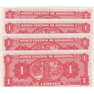 Honduras, 1 Lempira, 1951, UNC, p45, (Total 4 consecutive banknotes)