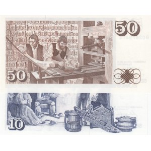 Iceland, 10 Kronur and 50 Kronur, 1981, UNC, p48, p49, (Total 2 banknotes)
