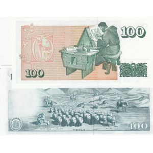 Iceland, 100 Kronur (2), 1961/1981, UNC, p44, p50, (Total 2 banknotes)