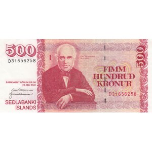 Iceland, 500 Kronur, 2001, AUNC, p58b