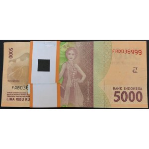 Indonesia, 5.000 Rupiah, 2016, UNC, p156, BUNDLE