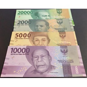 Indonesia, 2.000 Rupiah, 5.000 Rupiah, 10.000 Rupiah and 20.000 Rupiah, 2016, UNC,  (Total 4 banknotes)