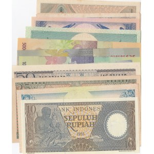Indonesia, 1 Rupiah, 2,5 Rupiah (2), 5 Rupiah, 10 Rupiah, 25 Rupiah (2), 50 Rupiah, 1000 Rupiah, 2000 Rupiah and 5000 Rupiah, 1961/2012, UNC, (Total 13 banknotes)