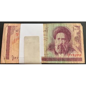 Iran, 100 Rials, 1984, FINE, p140a, (Total 66 banknotes)