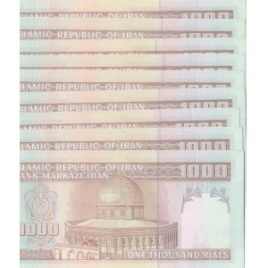 Iran, 1.000 Rials, 1992, AUNC/UNC, p143f, (Total 10 banknotes)