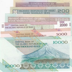 Iran, 100 Rials, 200 Rials, 1.000 Rials, 2.000 Rials, 5.000 Rials and 10.000 Rials, 1985/1992, UNC, p140 … p146, (Total 6 banknotes)