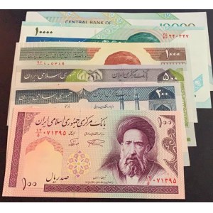 Iran, 100 Rials, 200 Rials, 500 Rials, 1000 Rials and 10000 Rials (2), UNC, (Total 6 banknots)