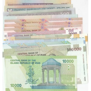 Iran, 100 Rials, 200 Rials, 500 Rials, 1000 Rials, 2000 Rials, 5000 Rials (3), 10000 Rials (2), 20000 Rials, 50000 Rials and 100000 Rials, UNC, (Total 13 banknotes)