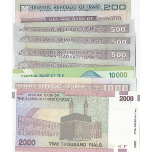 Iran, 100 Riyals, 200 Riyals, 500 Riyals (4 pcs), 1000 Riyals, 2000 Riyals, 10000 Riyals, 1982-2017, UNC, p140a, p136b, p137Ad, p143g, p144d, p159 (Total 9 Banknotes)