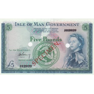 Isle of Man, 5 Pounds, 1961, UNC, p26s, SPECIMEN