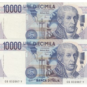 Italy, 10.000 Lire (2), 1984, XF/AUNC, p112b, (Total 2 banknotes)