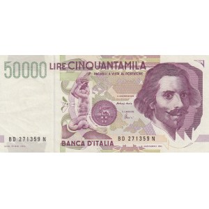 Italy, 50.000 Lire, 1992, XF (-), p116