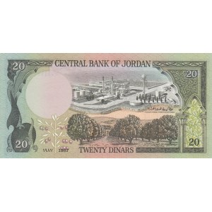 Jordan, 20 Dinars, 1987, UNC, p21c