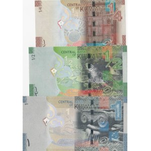 Kuwait, 1/4 Dinar, 1/2 Dinar and 1 Dinar, 2014, UNC, p29, p30, p31, (Total 3 banknotes)