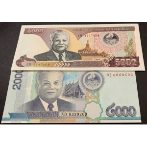 Laos, 2.000 Kip and 5.000 Kip, 2003/2011, UNC, p33, p34, (Total 2 banknotes)